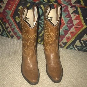 Kids leather cowboy boots